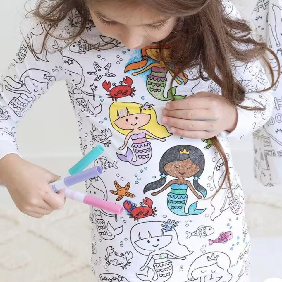 Snooze&Scrible™️Children Sketch Coloring Comfortable Pajamas